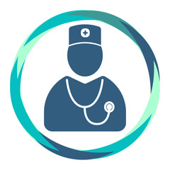 Doctor  icon with stethoscope in abstract circle