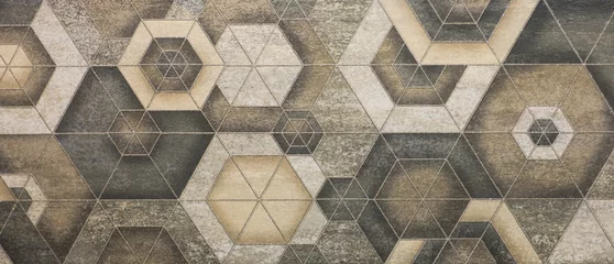 Photo sur Plexiglas Pour elle carreaux de céramique, motif géométrique ornemental en mosaïque abstraite