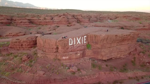 Flying over the Dixie rock in the red desert of St George Utah - the heart of Dixie land