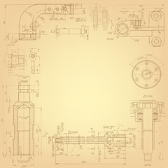 Mechanical Engineering drawing ,vector . Technical drawing background