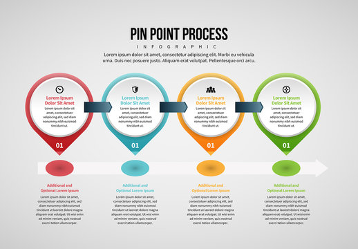 Pin Point Process Infographic Layout