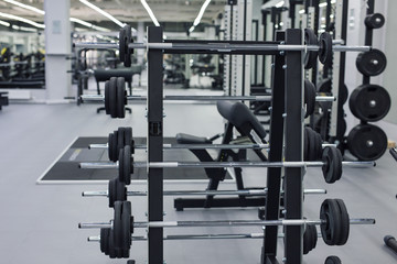 Modern gym and sports equipment.