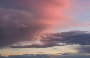 Colorful Sunset. Sky Background. Beautiful Sky with Clouds Before Sunset.
