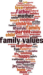 Obraz premium Family values word cloud
