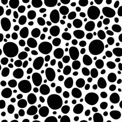 seamless pattern with black random circles on white