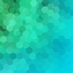 Abstract background consisting of green, blue hexagons. Geometric design for business presentations or web template banner flyer. Vector illustration