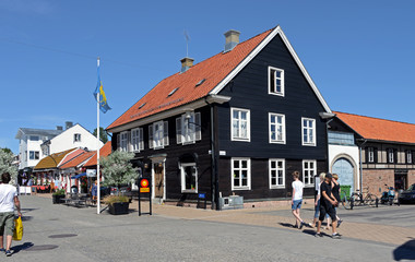 Einkaufsstrße von Borgholm auf Öland Schweden