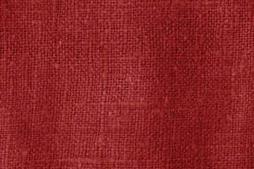 Sack cloth texture in red color.