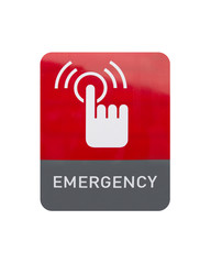 emergency sign on white background