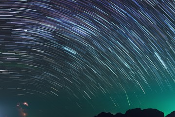 星・雷・島・夜・風景・流れ星
