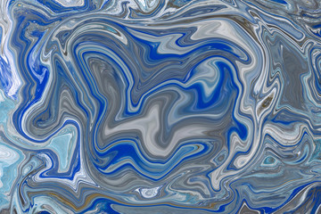 Blue marbling texture design. Marble pattern. Fluid art.