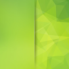 Background made of green triangles. Square composition with geometric shapes and blur element. Eps 10