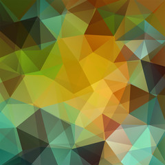 Obraz premium Abstract geometric style green background. Green, brown, beige, yellow colors. Vector illustration