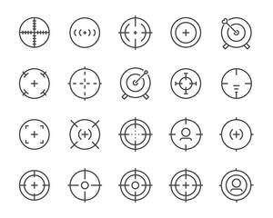 set of target line icons