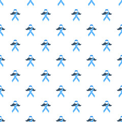 Fototapeta premium Movember - prostate cancer awareness month. Men's health concept seamless pattern.