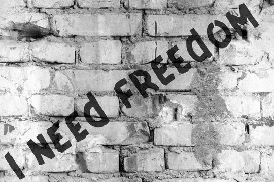 Words uncensored area on the old wall