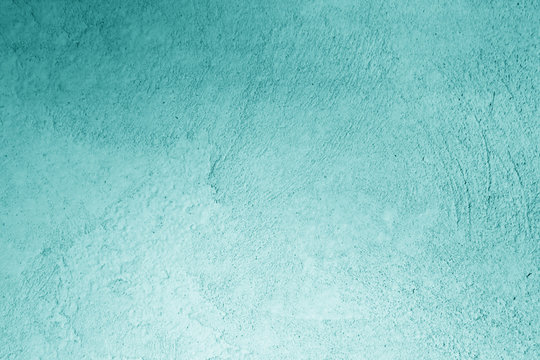 Grungy Cement Wall In Cyan Color.