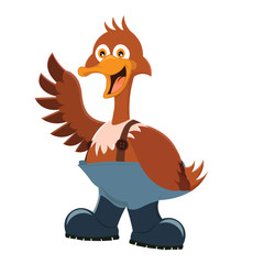 Happy Surprised cartoon duck