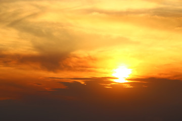 beautiful and colorful sunset with clouds