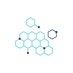 DNA honeycomb vector illustrative icon illustration