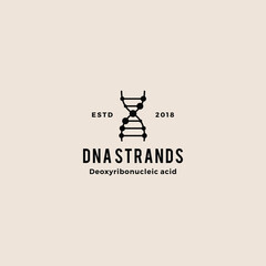 DNA helix strand hipster retro vintage vector logo element illustration