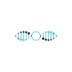 dna honeycomb helix hexagon logo vector icon illustration