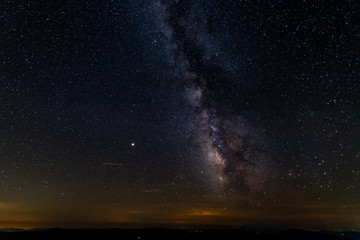 Obraz na płótnie Canvas A clear view of the Milky Way from the dark skies of Spruce Knob in West Virginia