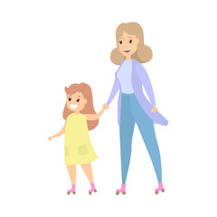 Happy family walking together