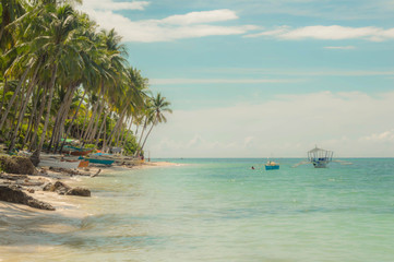 Fototapeta na wymiar On a faraway beach in Anda on the island of Bohol in the Philipines