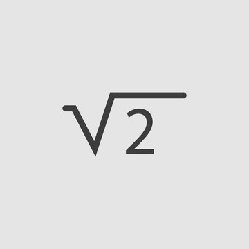 square root of two 2 icon illustration vector