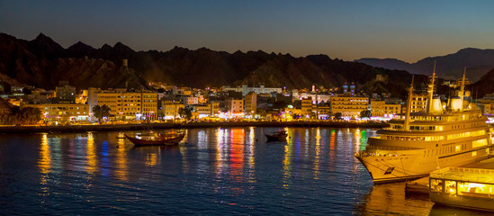 Port of Muscat at Night, Oman