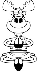 Meditating Cartoon Moose Monk