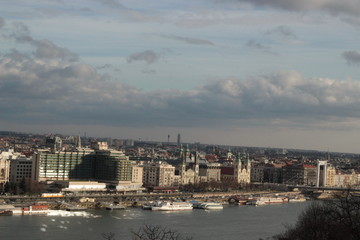 Fototapeta na wymiar Aerial panoramic view over budapest, hungary