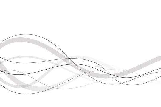 Abstract curved black lines on a white