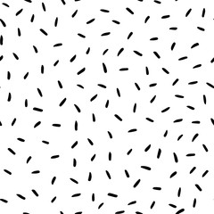 seamless pattern with black rice, doodle background