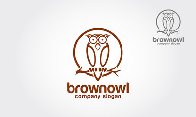 Owl head for mascot or logo design. Vector logo illustration