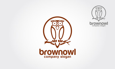 Fototapeta premium Owl head for mascot or logo design. Vector logo illustration