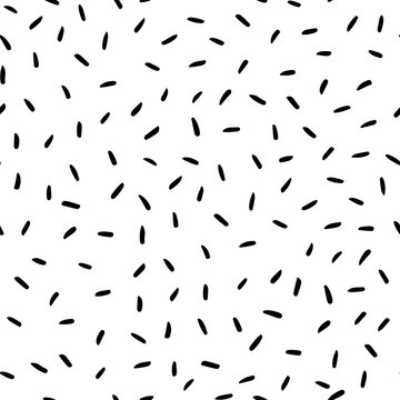 seamless pattern with black rice, doodle background