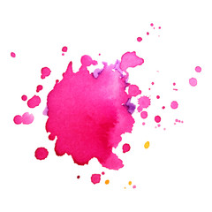 Abstract art hand paint isolated Watercolor stain on white background. Watercolor banner