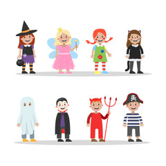 Cute set of halloween costumes for children