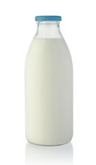 Milk bottle isolated on white