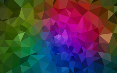 Dark Pink, Green vector shining triangular backdrop.