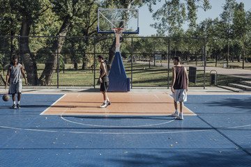 Friends Playing Basketball