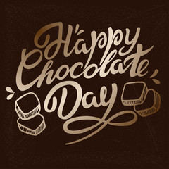 Hand drawn Happy chocolate day typography lettering 4