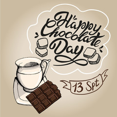 Hand drawn Happy chocolate day typography lettering 5