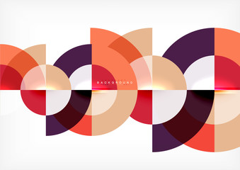 Obraz premium Minimal circle abstract background design, multicolored template for business or technology presentation or web brochure cover layout, wallpaper