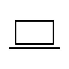 Computer laptop icon simple flat style outline vector