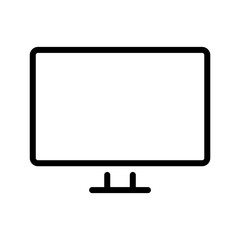 Computer laptop icon simple flat style outline vector