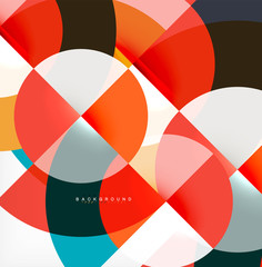 Fototapeta premium Minimal circle abstract background design, multicolored template for business or technology presentation or web brochure cover layout, wallpaper