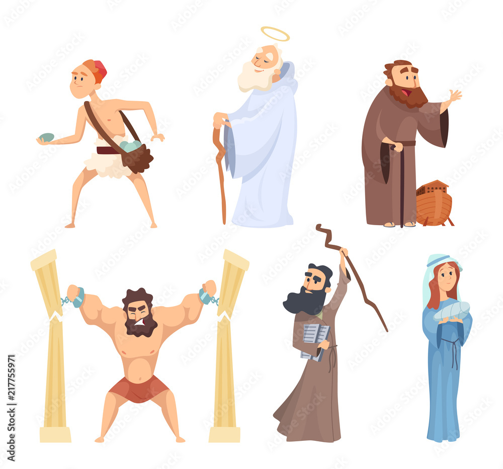 Wall mural historical illustrations of christian characters of holy bible - Wall murals